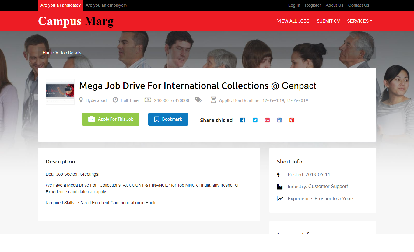 Campus Marg (Job Portal)